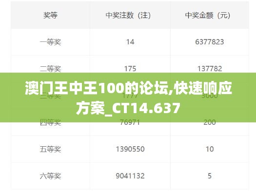 澳门王中王100的论坛,快速响应方案_CT14.637