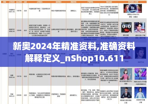 新奥2024年精准资料,准确资料解释定义_nShop10.611