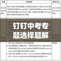 钉钉中考专题选择题解析与高效备考策略揭秘