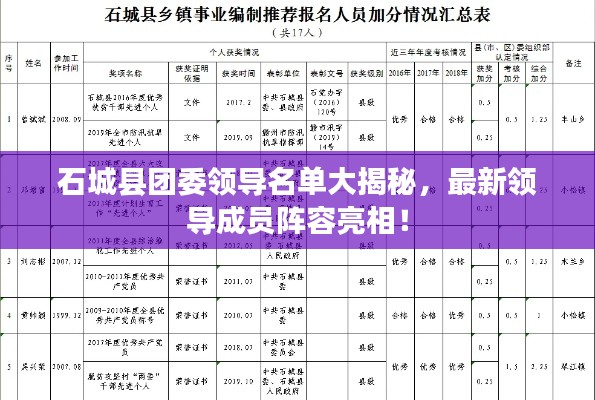 石城县团委领导名单大揭秘，最新领导成员阵容亮相！